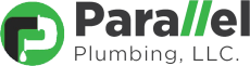 Parallel Plumbing LLC logo with green and black color scheme.