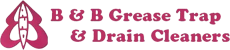 B & B Grease Trap & Drain Cleaners logo in pink font.